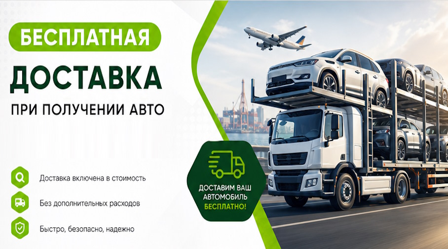 Акция! Бесплатная доставка по Котласе при получении авто